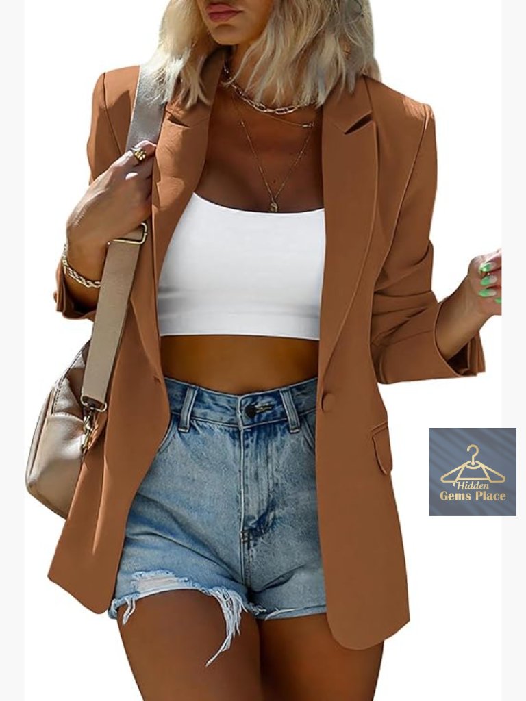 Oversized Long Sleeve Lapel Blazer Suit Jacket Business Casual Work
